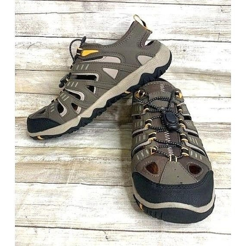 Eddie Bauer Men's Hiking Sandals 10M Brown & Black Synthetic Durable‎ Footwear